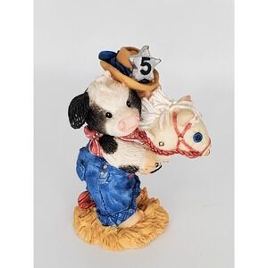 Vintage "Yippee‎ Yi Yea, I'm Five Today " Mary Moo Moo's Figurine Birthday...